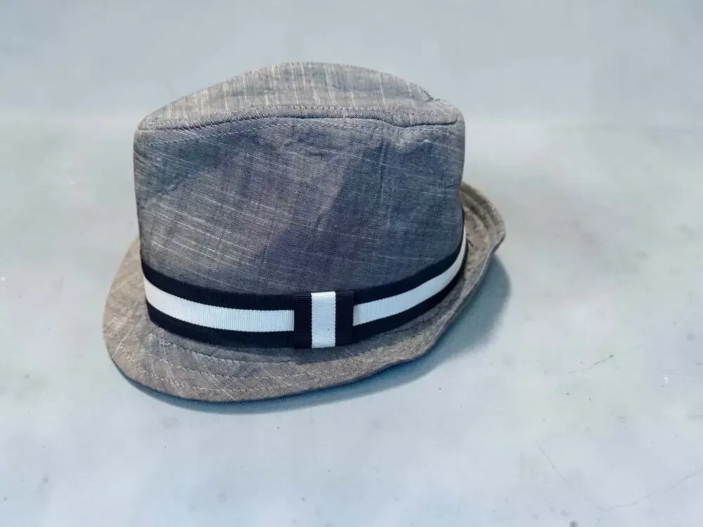 Starting Out Toddler Fedora Hat Size One Blue Cotton